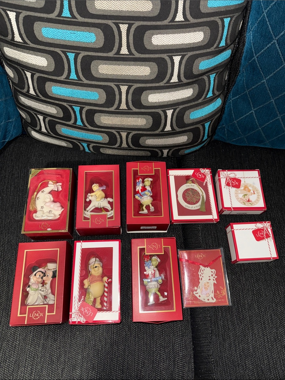Lenox Holiday Ornaments - Grinch Winnie the Pooh Mickey Mouse etc. lot